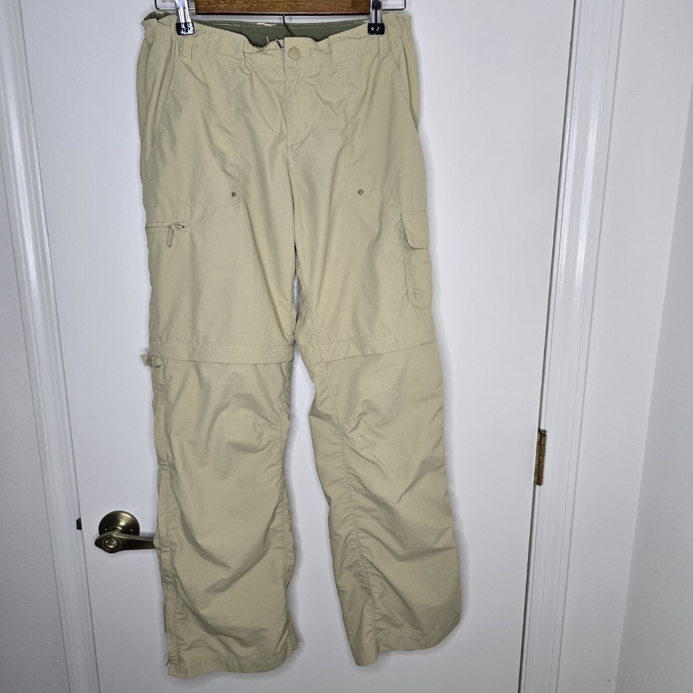 REI Girls Shara Convertible Pants Light Tan Cargo Zip Off Legs, Quick Dry XL 18